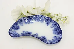 English Antique Flow Blue China Bone Plate, Meakin #49654