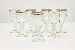 Set of 8 Vintage Danish Etched Seagull Wine Goblets, Lyngby #48980