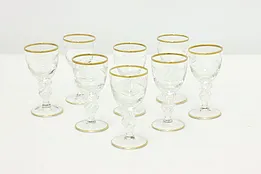 Set of 8 Vintage Etched Seagull Cordial Goblets, Lyngby #48984