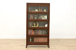 Arts & Crafts Antique 5 Stack Lawyer Bookcase Display, Macey #52694