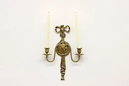 Classical Vintage Brass Double Arm Candle Wall Sconce #49012