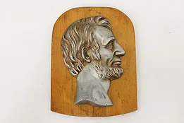 President Abraham Lincoln Antique Aluminum & Birch Plaque #49417