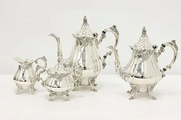 Baroque by Wallace Vintage 4 Pc Silverplate Coffee & Tea Set #48612