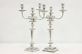 Pair of Georgian Antique Silverplate Convertible Candelabras #45663