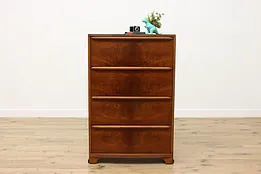 Art Deco Vintage Walnut Dresser or Tall Chest, Kroehler #52863