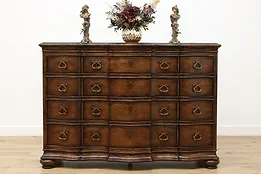 Traditional Vintage Carved Pecan Large Dresser, Thomasville #52890