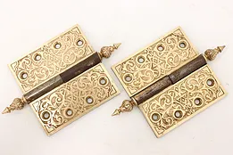 Pair of Antique Victorian Bronze & Iron Door Hinges #52181