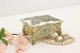 Princess & Roses Vintage Cast Metal Jewelry Music Box, Japan #52945