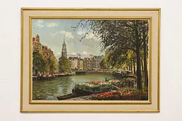 Amsterdam Dutch Vintage Original Oil Painting Muehlhaus 48" #48239