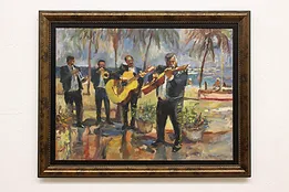 Mariachi Band Vintage Original Oil Painting, Fox 47.5" #52047