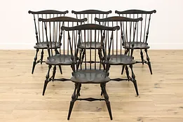 Set of 6 Vintage Colonial Windsor Dining Chairs by Antiquity #53067