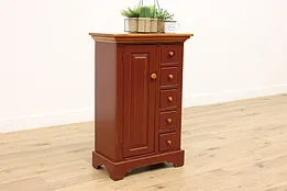 Farmhouse Vintage Painted Pine Kitchen Pantry Wine Cabinet #53064