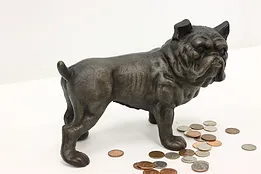 Farmhouse Antique Cast Iron Bulldog Coin Bank or Door Stop #52594