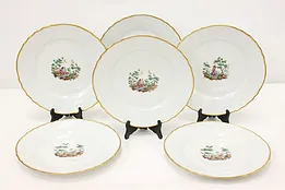 Set 6 Vintage Italian China Dinner Plates Mantova Ginori #52547