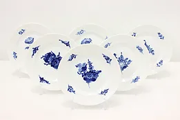 Set of 6 Danish Blue Flower Salad Plates, Royal Copenhagen #53191