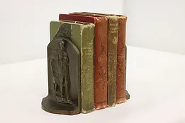 Pair of President Lincoln Antique Brass Office Bookends #50249