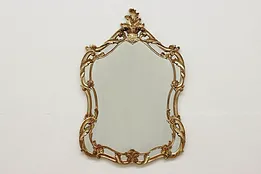 French Rococo Design Vintage Carved Gold Wall Mirror #53093