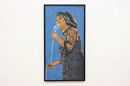 Jazz Singer Sarah Vaughan Original Oil Painting Keiffer 55" #52045