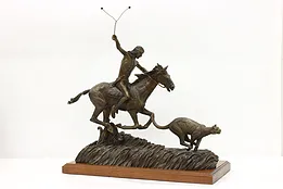 Native American Hunter Vintage Bronze Sculpture, Shoop #52913