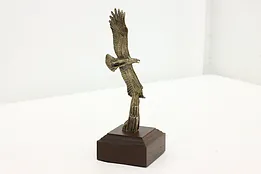 Soaring Eagle Vintage Bronze Sculpture on Walnut Base, Shoop #53213