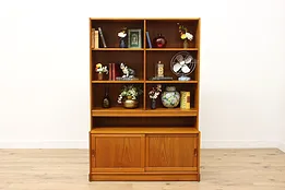 Danish Midcentury Modern Vintage Teak Bookcase Bar Cabinet #52696