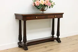 Georgian Vintage Mahogany Hall Console Sofa Table, Hickory #53280