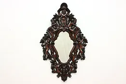 Renaissance Antique Carved Wall Mirror, Putti Sculptures #52022