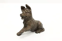 German Shepherd Puppy Vintage Bronze Finish Sculpture #53293