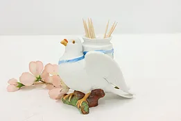 Victorian Antique Bisque Porcelain Dove Toothpick Holder #52634