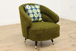 Midcentury Modern Vintage Original Upholstered Swivel Chair #53006