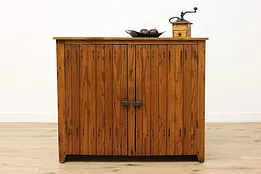 Farmhouse Antique Pine Kitchen Cupboard Pantry Bar Cabinet #53239