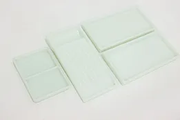 Set of 4 Antique Milk Glass Dental, Artist or Jewelry Trays #53250