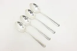 Set of 4 Towle Rambler Rose Sterling Silver Teaspoons #53433