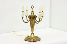 Classical Antique Brass 4 Candle Candelabra Lamp, Pittsburgh #53325