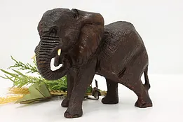 African Vintage Hand Carved Rosewood Elephant Sculpture #52783