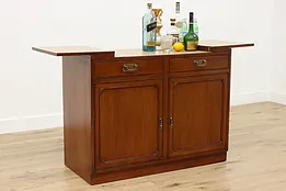 Traditional Vintage Rosewood Bar Cabinet, Laminate Flip Top #51242