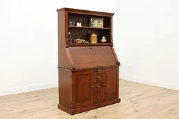 Victorian Farmhouse Antique Office Secretary Desk & Bookcase #53122