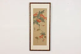 Chinese Vintage Watercolor Painting on Silk, Butterfly 24" #52773