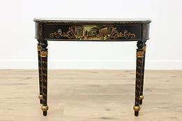 Chinoiserie Paint Vintage Lacquer Hall Table or Sofa Console #53356