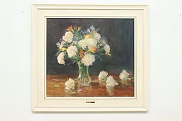 Carnations in Vase Vintage Artagraph Painting, Aspevig 39.5" #53427