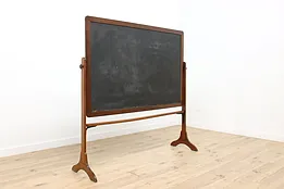 Schoolhouse Antique Oak Chalk or Black Board & Stand, Weber #52960