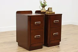 Pair Midcentury Modern Vintage Walnut Nightstands End Tables #53240