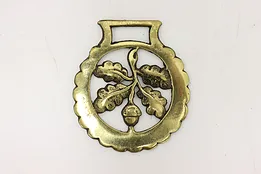 Horse Antique Brass Harness Medallion, Acorn #49558