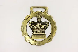 Horse Antique Brass Harness Medallion, Crown #49563