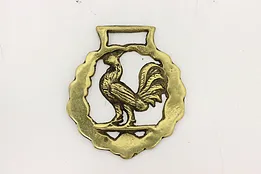 Horse Antique Brass Harness Medallion, Rooster #49562