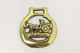 Horse Antique Brass Harness Medallion, Horse & Wagon #49559