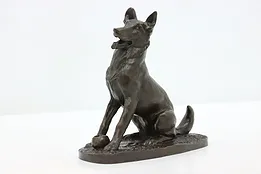 German Shepherd Dog Playing Fetch Vintage Sculpture J. Spouse #53288