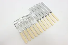 Sheffield Antique 12 Pc Forks & Knives Set, Bakelite Handles #52824