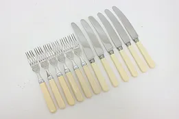 Sheffield Antique 12 Pc Forks & Knives Set, Bakelite Handles #52825