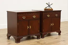 Pair of Vintage Mahogany Nightstands or End Tables, Baker #53367